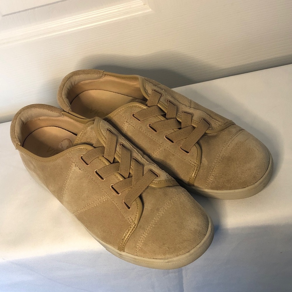 Vionic Beige Suede Casual Slip-On Sneakers